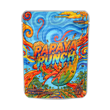 Papaya Punch Mylar Pouches Pre - Labeled - 3.5g (1/8oz)