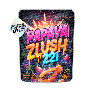 Papaya Zlush 221 Mylar Sticker Packs - 3.5g (1/8oz)