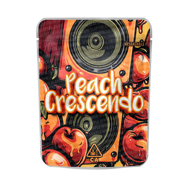 Peach Crescendo Mylar Pouches Pre - Labeled - 3.5g (1/8oz)