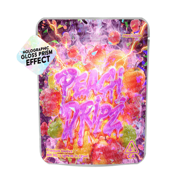 Peach Dripz Holo Mylar Sticker Packs - 3.5g (1/8oz)