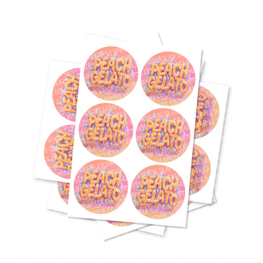 Peach Gelato Circular Stickers - SLAPSTA