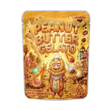 Peanut Butter Gelato Mylar Pouches Pre - Labeled - 3.5g (1/8oz)