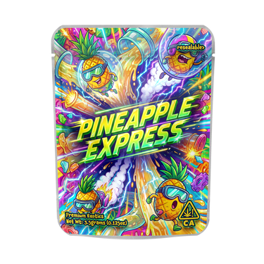 Pineapple Express Mylar Pouches Pre - Labeled - 3.5g (1/8oz)