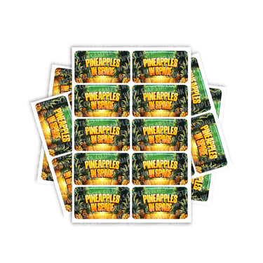 Pineapples In Space Rectangle / Pre - Roll Labels - Pre - Roll (10.16cm x 6.7cm)