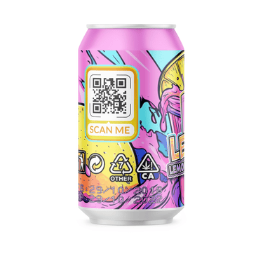Pink Lemonade Plastic Soda Cans - 16pcs