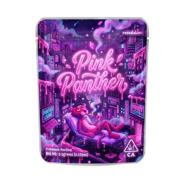 Pink Panther Mylar Pouches Pre - Labeled - 3.5g (1/8oz)