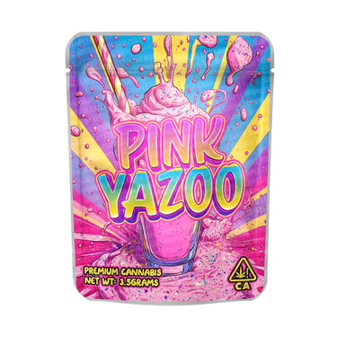 Pink Yazoo Mylar Pouches Pre - Labeled - 3.5g (1/8oz)