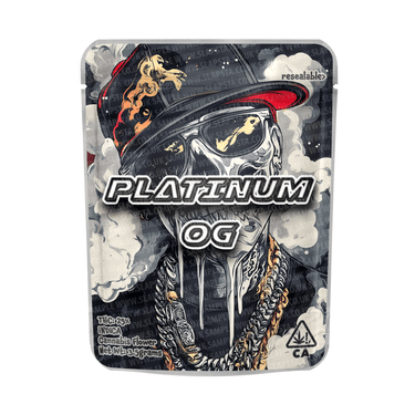 Platinum OG Mylar Pouches Pre - Labeled - 3.5g (1/8oz)