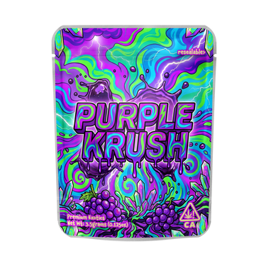 Purple Krush Mylar Pouches Pre - Labeled - 3.5g (1/8oz)