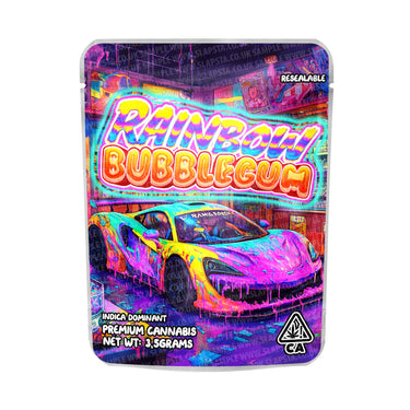 Rainbow Bubblegum Mylar Pouches Pre - Labeled - 3.5g (1/8oz)