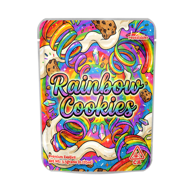 Rainbow Cookies Mylar Pouches Pre - Labeled - 3.5g (1/8oz)