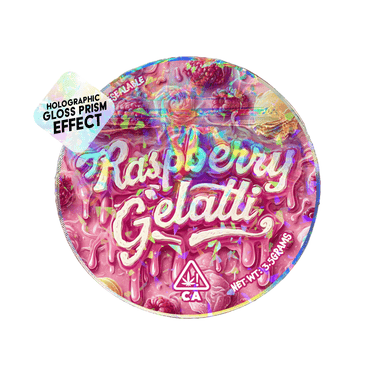 Raspberry Gelatti Circle Holo Mylar Sticker Packs - SLAPSTA