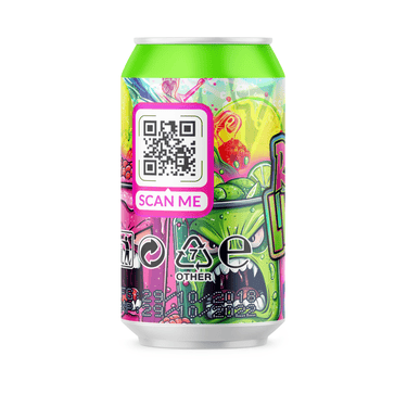 Razberry Lime Zoda Plastic Soda Cans - 16pcs