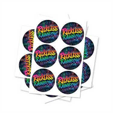 Reckless Rainbow Circular Stickers - 2.5cm