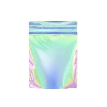 Round Edge Eighth Ounce (3.5g) Single Seal Mylar Bags Holographic / Clear - SLAPSTA