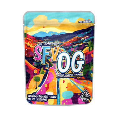 SFV OG Mylar Pouches Pre - Labeled - 3.5g (1/8oz)