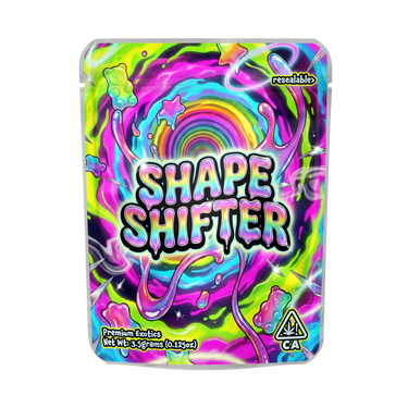Shape Shifter Mylar Pouches Pre - Labeled - 3.5g (1/8oz)