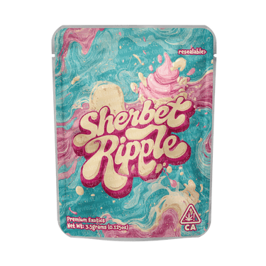 Sherbet Ripple Mylar Pouches Pre - Labeled - 3.5g (1/8oz)