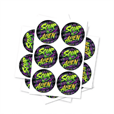 Sour Alien Circular Stickers - 2.5cm