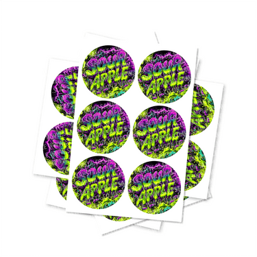 Sour Apple Circular Stickers - 2.5cm