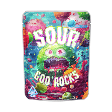 Sour Goo Rocks Mylar Pouches Pre - Labeled - 3.5g (1/8oz)