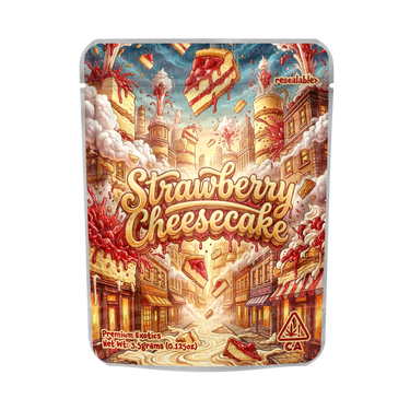 Strawberry Cheesecake Mylar Pouches Pre - Labeled - 3.5g (1/8oz)