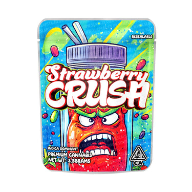 Strawberry Crush Mylar Pouches Pre - Labeled - 3.5g (1/8oz)