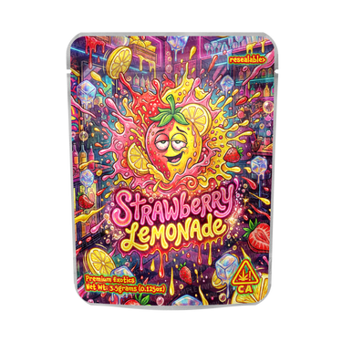 Strawberry Lemonade Mylar Pouches Pre - Labeled - 3.5g (1/8oz)
