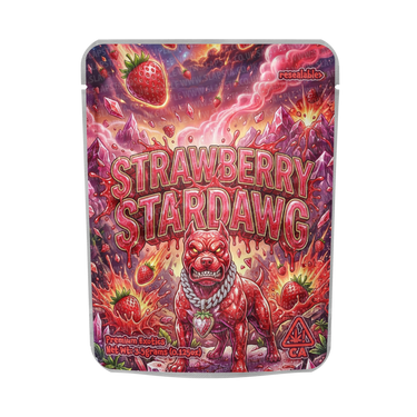 Strawberry Stardawg Mylar Pouches Pre - Labeled - 3.5g (1/8oz)