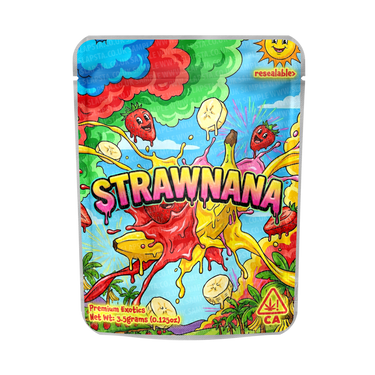 Strawnana Mylar Pouches Pre - Labeled - 3.5g (1/8oz)
