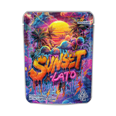 Sunset Lato Mylar Pouches Pre - Labeled - 3.5g (1/8oz)