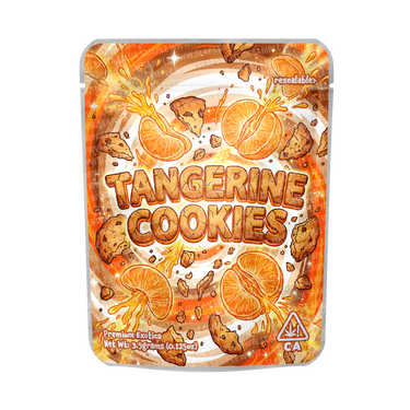 Tangerine Cookies Mylar Pouches Pre - Labeled - 3.5g (1/8oz)