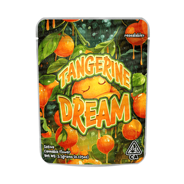 Tangerine Dream Mylar Pouches Pre - Labeled - 3.5g (1/8oz)