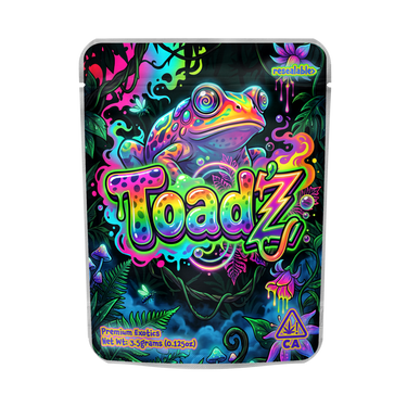 ToadZ Mylar Sticker Packs - Mylar Strain Bags3.5g (1/8oz)