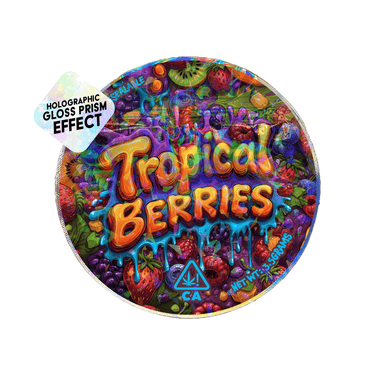 Tropical Berries Circle Holo Mylar Sticker Packs - SLAPSTA
