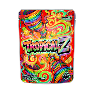 Tropical Z Mylar Pouches Pre - Labeled - 3.5g (1/8oz)