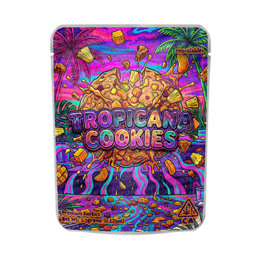 Tropicana Cookies Mylar Pouches Pre - Labeled - 3.5g (1/8oz)