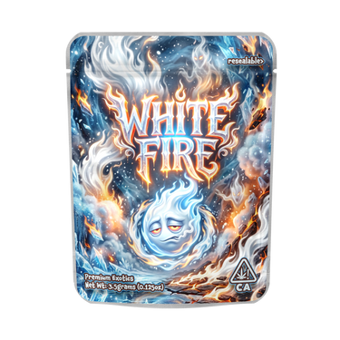 White Fire OG Mylar Pouches Pre - Labeled - 3.5g (1/8oz)