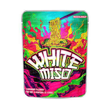 White Miso Mylar Pouches Pre - Labeled - 3.5g (1/8oz)