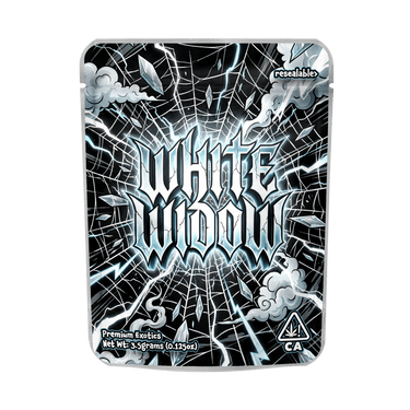 White Widow Mylar Pouches Pre - Labeled - 3.5g (1/8oz)