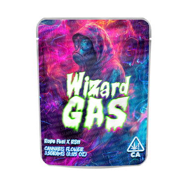 Wizard Gas Mylar Pouches Pre - Labeled - 3.5g (1/8oz)
