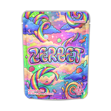 Zerbet Mylar Pouches Pre - Labeled - 3.5g (1/8oz)