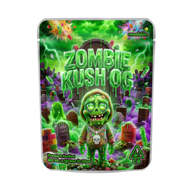 Zombie Kush OG Mylar Pouches Pre - Labeled - 3.5g (1/8oz)