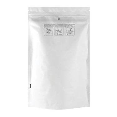1 Ounce (28g) Child Resistant Mylar Bags White/Clear - 50pcs
