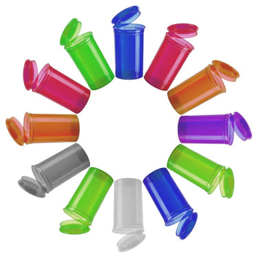 13 Dram (2g) Mixed Colours Pop-Top Bottles - 50pcs