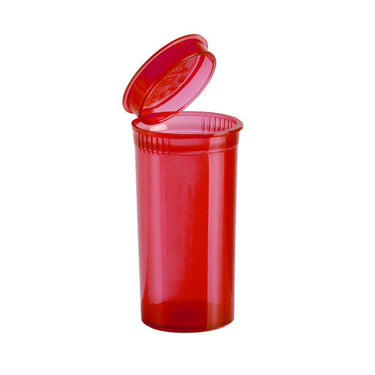 13 Dram (2g) Translucent Red Pop Top Bottles - 50pcs