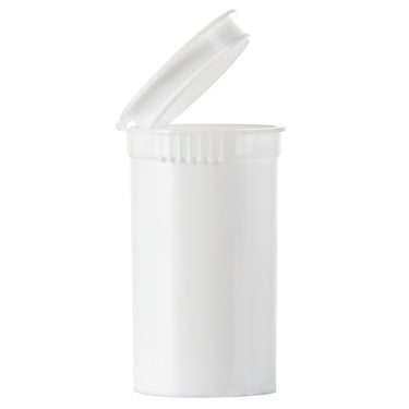 19dr (3.5g) Opaque White Pop Top Bottles - 50pcs
