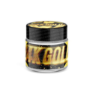 24k Gold Glass Jars Pre - Labeled - 3.5grams (1/8oz)