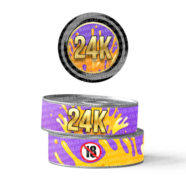 24K Pre - Labeled 3.5g Self - Seal Tins - 60pcs