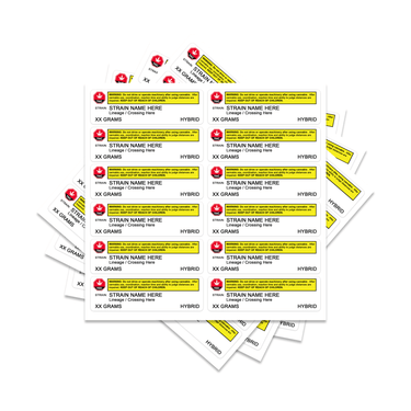 3" x 1" Canada Style Strain Info Labels - 50pcs
